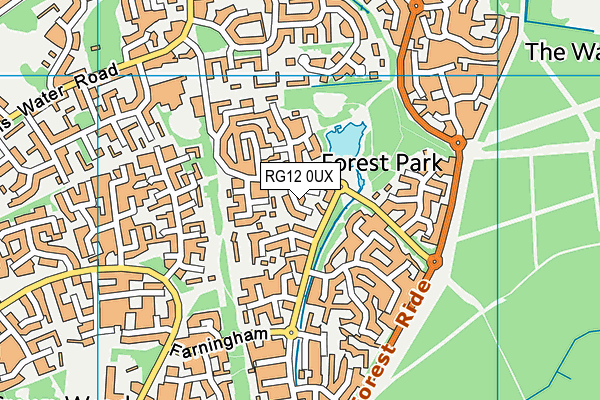 RG12 0UX map - OS VectorMap District (Ordnance Survey)