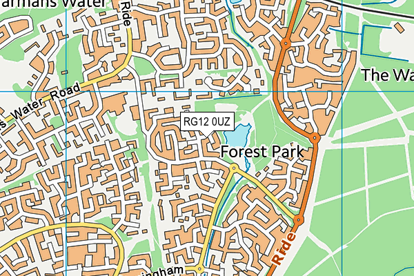 RG12 0UZ map - OS VectorMap District (Ordnance Survey)