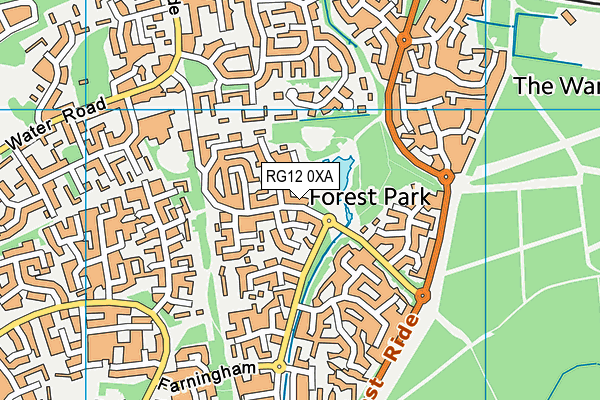 RG12 0XA map - OS VectorMap District (Ordnance Survey)