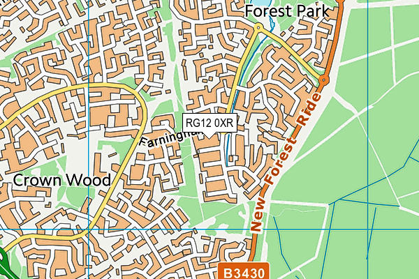 RG12 0XR map - OS VectorMap District (Ordnance Survey)