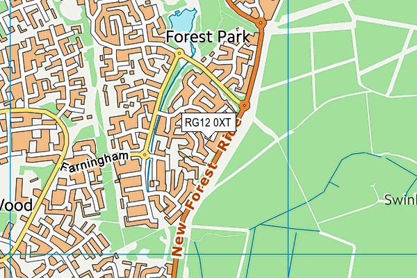 RG12 0XT map - OS VectorMap District (Ordnance Survey)