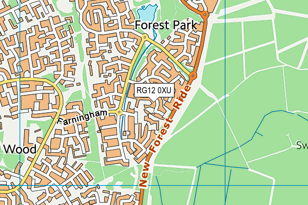 RG12 0XU map - OS VectorMap District (Ordnance Survey)