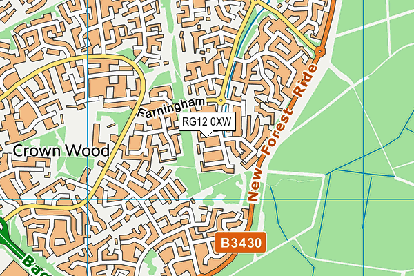 RG12 0XW map - OS VectorMap District (Ordnance Survey)