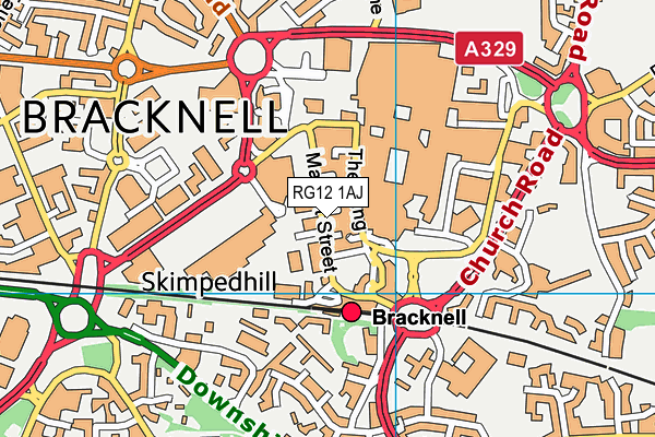 RG12 1AJ map - OS VectorMap District (Ordnance Survey)