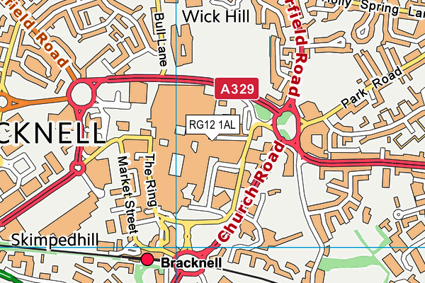 RG12 1AL map - OS VectorMap District (Ordnance Survey)