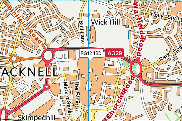 RG12 1BD map - OS VectorMap District (Ordnance Survey)