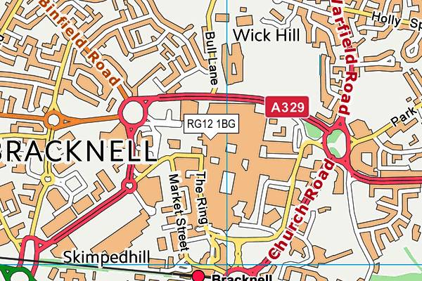 RG12 1BG map - OS VectorMap District (Ordnance Survey)