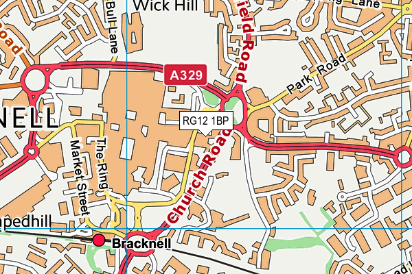 RG12 1BP map - OS VectorMap District (Ordnance Survey)