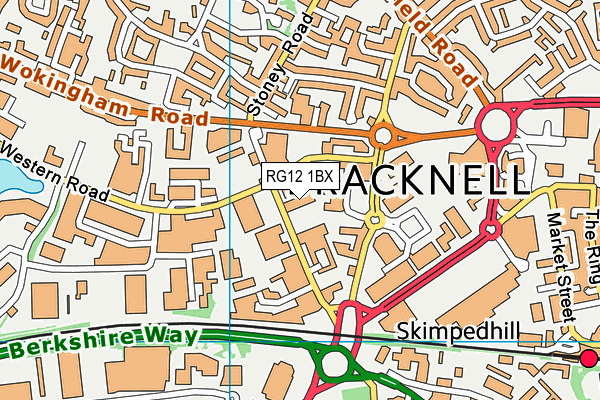 RG12 1BX map - OS VectorMap District (Ordnance Survey)