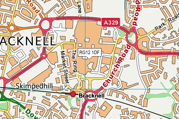 Grange Hotel (Bracknell) (Closed) map (RG12 1DF) - OS VectorMap District (Ordnance Survey)