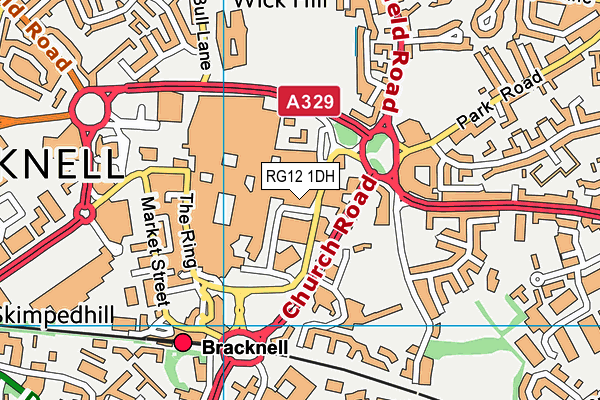 RG12 1DH map - OS VectorMap District (Ordnance Survey)