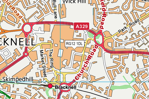 RG12 1DL map - OS VectorMap District (Ordnance Survey)