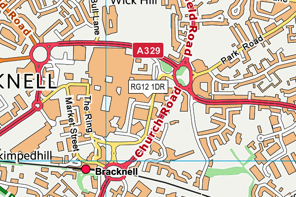 RG12 1DR map - OS VectorMap District (Ordnance Survey)