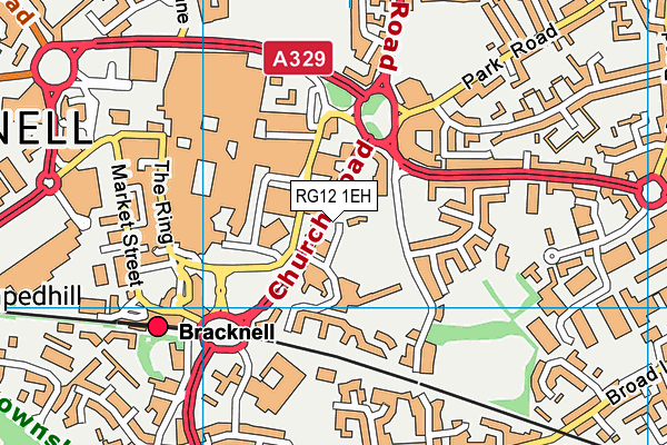 RG12 1EH map - OS VectorMap District (Ordnance Survey)