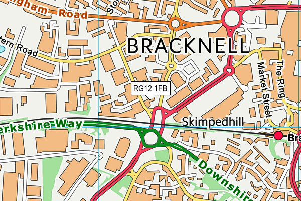 The Gym Group (Bracknell) map (RG12 1FB) - OS VectorMap District (Ordnance Survey)