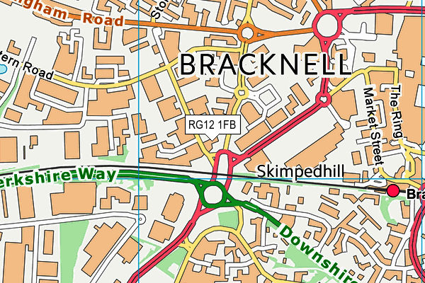 RG12 1FB map - OS VectorMap District (Ordnance Survey)