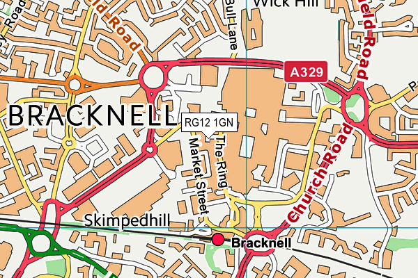 RG12 1GN map - OS VectorMap District (Ordnance Survey)