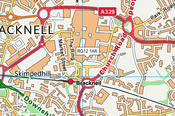 RG12 1HA map - OS VectorMap District (Ordnance Survey)