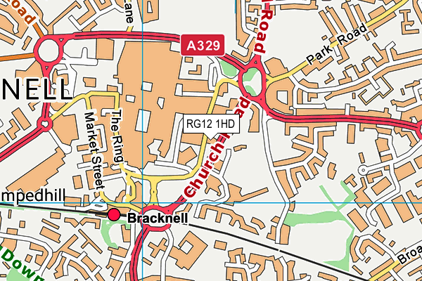 RG12 1HD map - OS VectorMap District (Ordnance Survey)