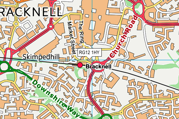 RG12 1HY map - OS VectorMap District (Ordnance Survey)