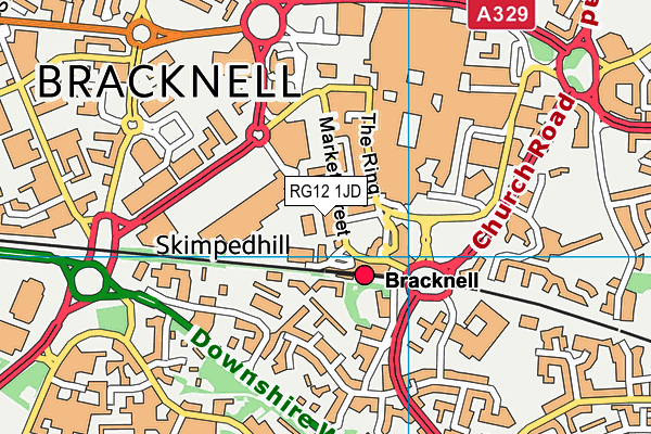 RG12 1JD map - OS VectorMap District (Ordnance Survey)