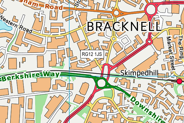 RG12 1JS map - OS VectorMap District (Ordnance Survey)