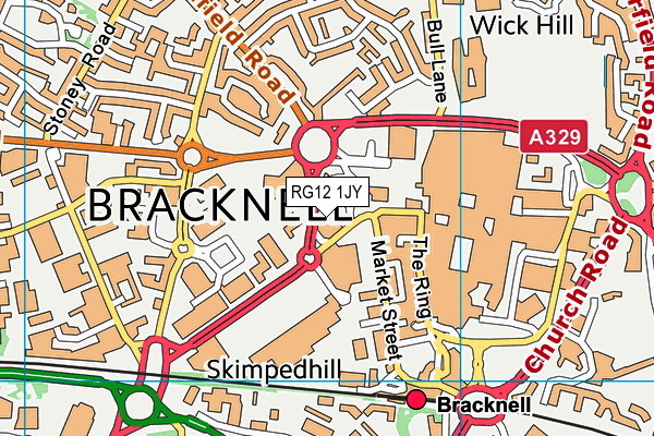 RG12 1JY map - OS VectorMap District (Ordnance Survey)