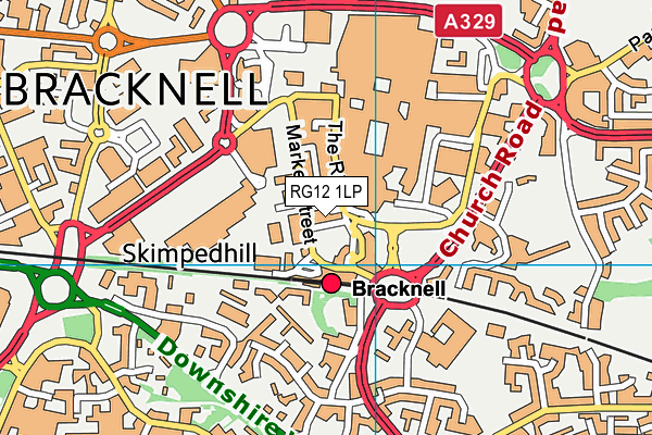 RG12 1LP map - OS VectorMap District (Ordnance Survey)