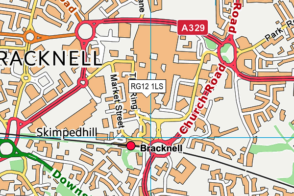 Puregym (Bracknell) map (RG12 1LS) - OS VectorMap District (Ordnance Survey)
