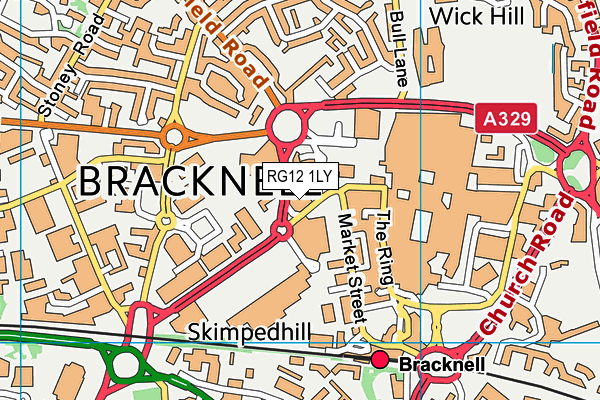 RG12 1LY map - OS VectorMap District (Ordnance Survey)