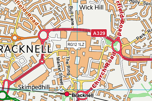 RG12 1LZ map - OS VectorMap District (Ordnance Survey)