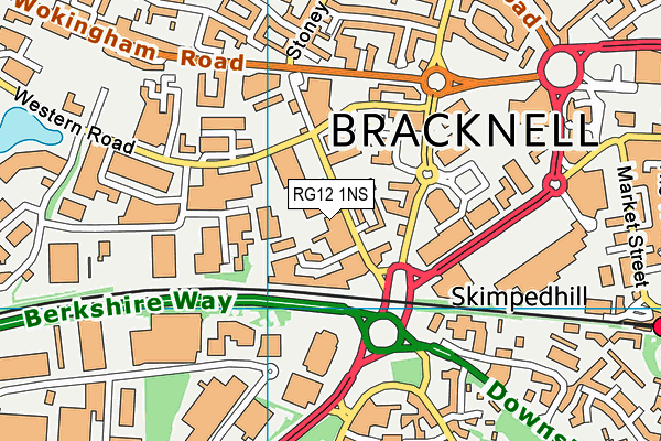 Absolutely Fitness @ Bracknell map (RG12 1NS) - OS VectorMap District (Ordnance Survey)