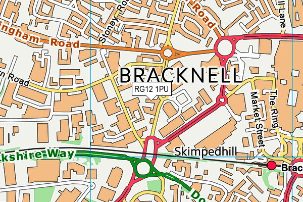 RG12 1PU map - OS VectorMap District (Ordnance Survey)