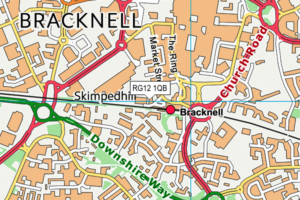 RG12 1QB map - OS VectorMap District (Ordnance Survey)