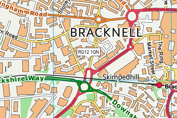 RG12 1QN map - OS VectorMap District (Ordnance Survey)