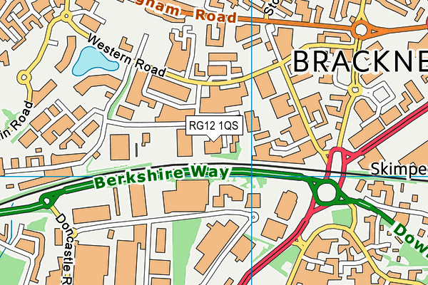 RG12 1QS map - OS VectorMap District (Ordnance Survey)