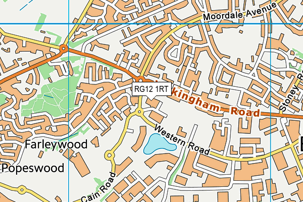 RG12 1RT map - OS VectorMap District (Ordnance Survey)