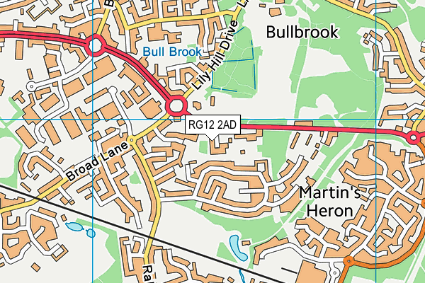 RG12 2AD map - OS VectorMap District (Ordnance Survey)