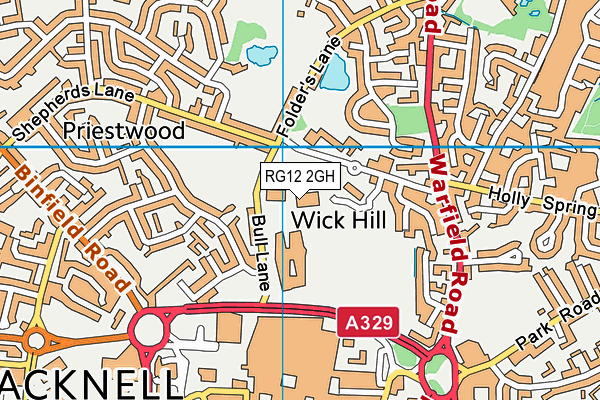 RG12 2GH map - OS VectorMap District (Ordnance Survey)