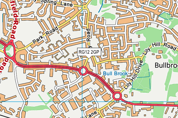 RG12 2GP map - OS VectorMap District (Ordnance Survey)