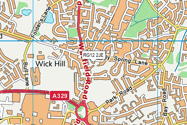 RG12 2JE map - OS VectorMap District (Ordnance Survey)