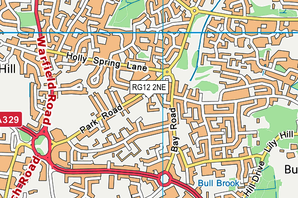 RG12 2NE map - OS VectorMap District (Ordnance Survey)