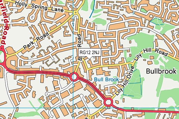 RG12 2NJ map - OS VectorMap District (Ordnance Survey)