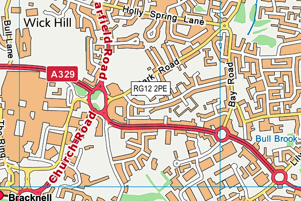 RG12 2PE map - OS VectorMap District (Ordnance Survey)