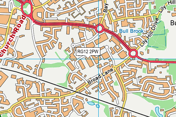 RG12 2PW map - OS VectorMap District (Ordnance Survey)