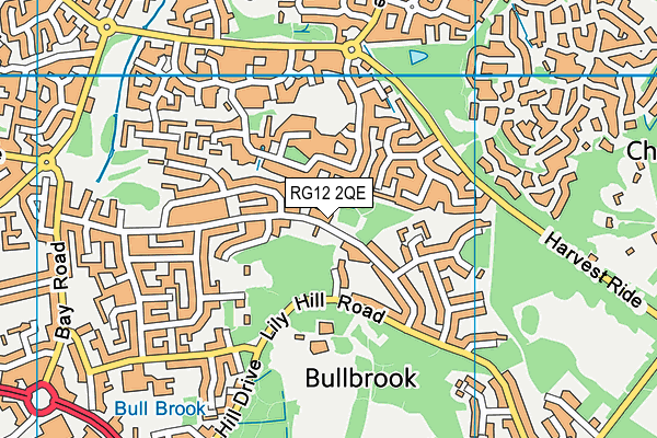 RG12 2QE map - OS VectorMap District (Ordnance Survey)