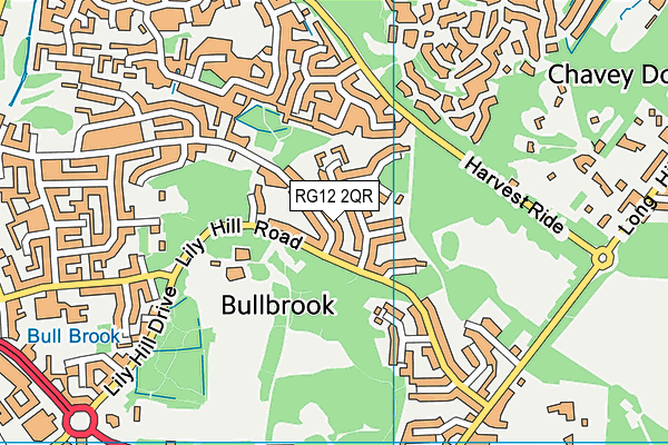 RG12 2QR map - OS VectorMap District (Ordnance Survey)