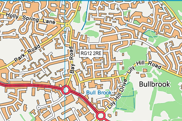 RG12 2RE map - OS VectorMap District (Ordnance Survey)