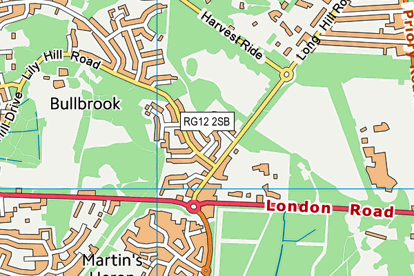 RG12 2SB map - OS VectorMap District (Ordnance Survey)