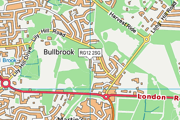 RG12 2SG map - OS VectorMap District (Ordnance Survey)